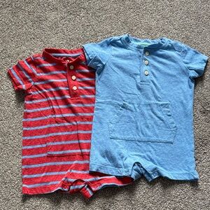Baby Henley Rompers - Set of 2